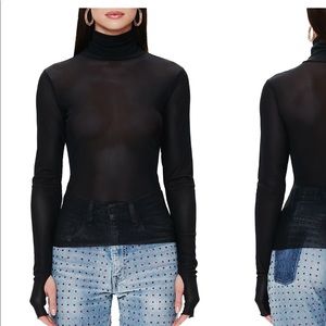 See through top black small